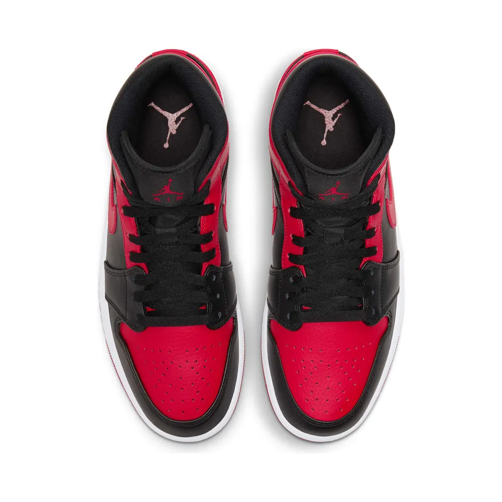 Jordan 1 Mid Banned (2020) Black/University Red-Black-White (554724-074)