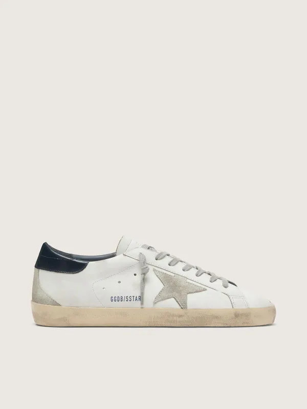 Golden Goose Super-Star With Suede Star And Blue Heel Tab (GMF00102.F000311.10270)