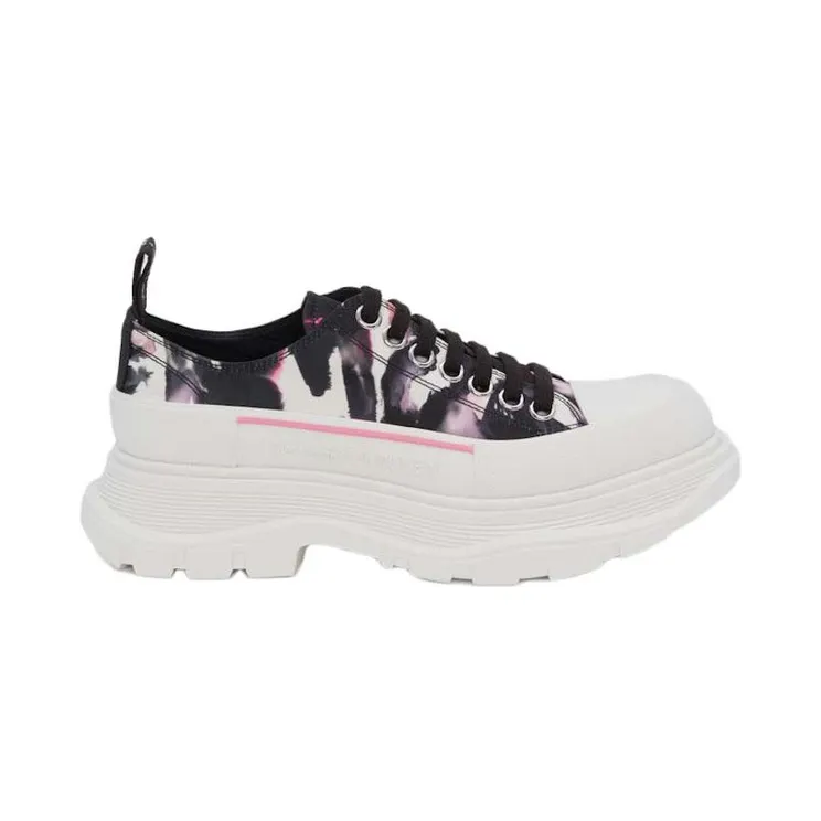 Alexander McQueen Watercolour Graffiti Tread Slick White Black Pink (733065W4PM18893)