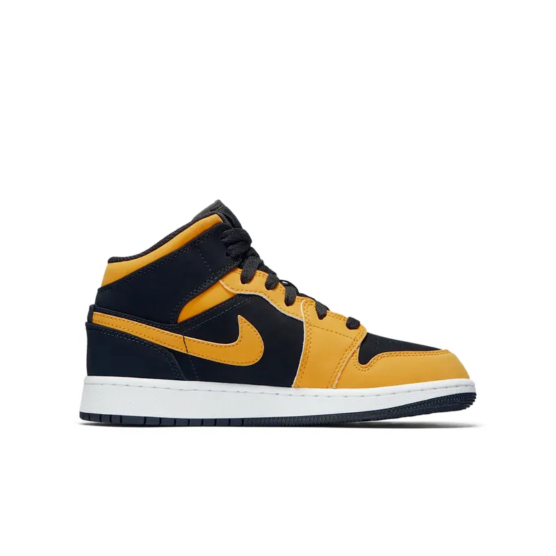 Jordan 1 Mid Reverse New Love (GS) Black/University Gold-White (554725-071)
