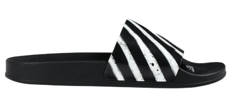 OFF-WHITE Spray Stripes Slider Black White SS20