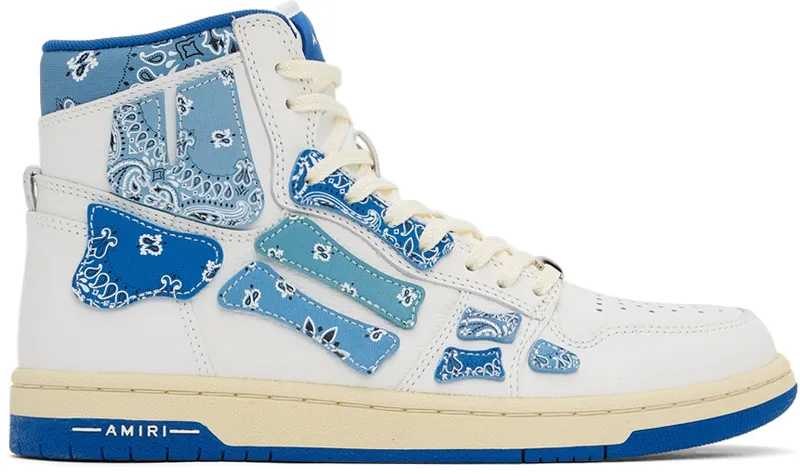 AMIRI White & Blue Skel Top Hi Bandana (PS22MFS016-420)