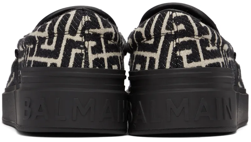 Balmain Black & White Jacquard B Court (XM1VL291TJCM)
