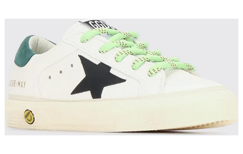 Golden goose Boy’s May Leather Sneakers with Contrast Star White (GYF00496F00867010349)