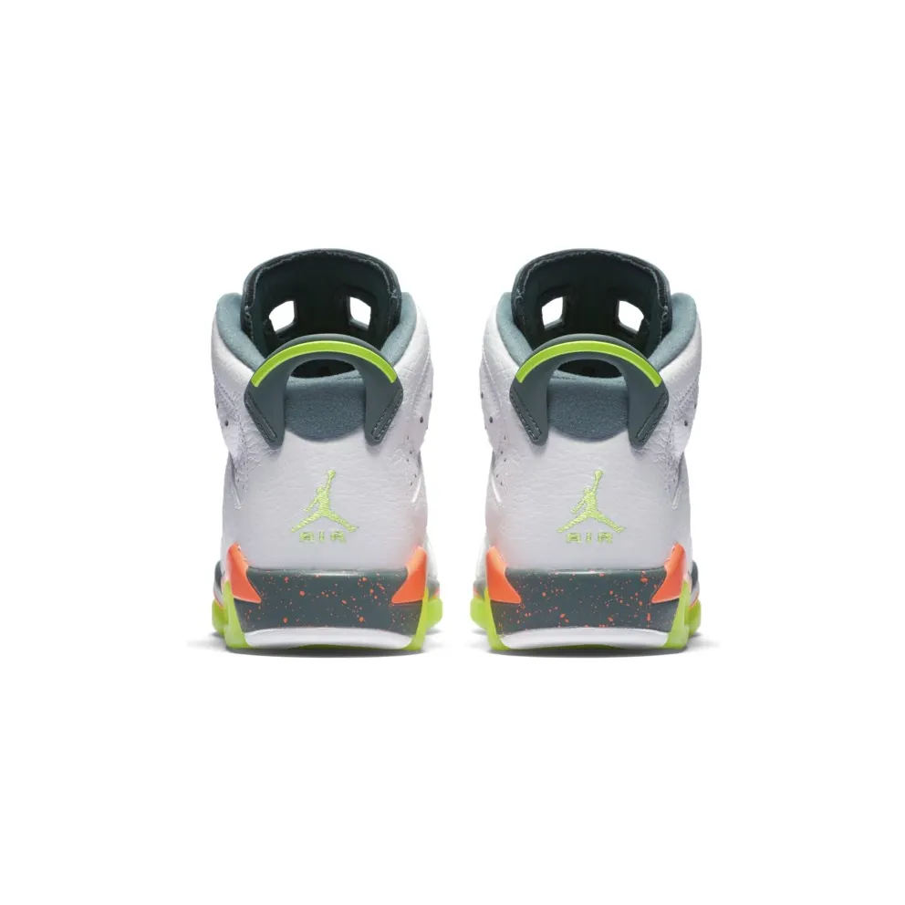Jordan 6 Retro Bright Mango (GS) White/Ghost Green-Hasta-Bright Mango (384665-114)