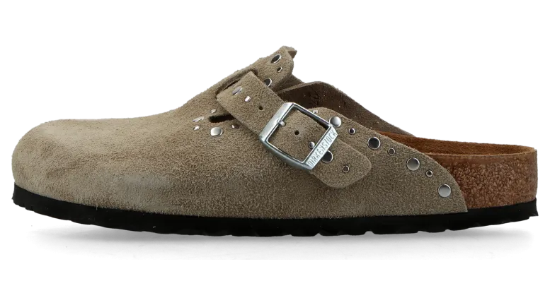 Birkenstock Boston Rivets Suede Leather Taupe