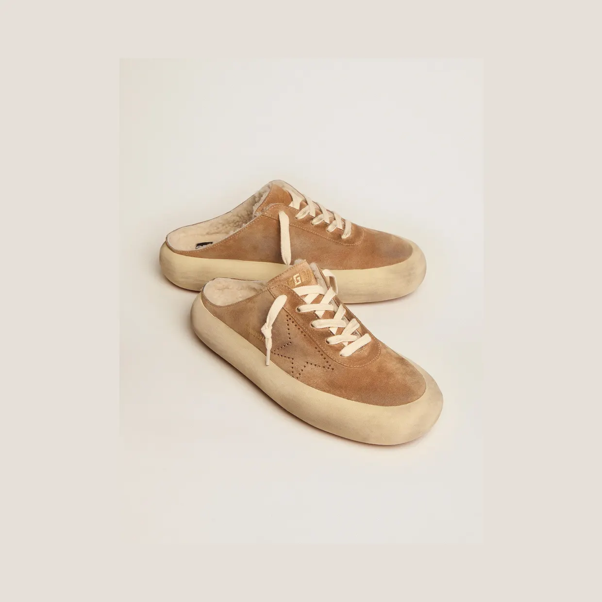 Golden Goose Space-Star Sabot Shoes In Tobacco-Colored Suede With Shearling Lining (GWF00348.F002997.55353) (2)
