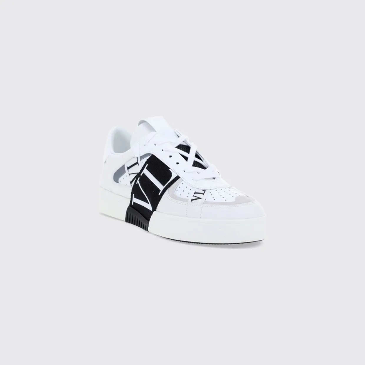 Valentino garavani VL7N Smooth Calf Leather Sneakers with Printed Logo White (S0C58WRQ24P)