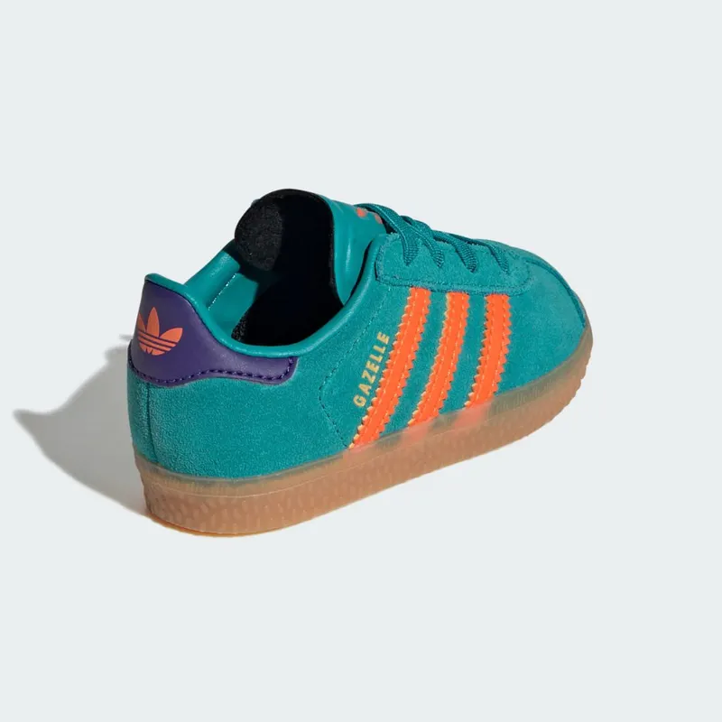 Adidas Gazelle Comfort Closure with Elastische Veters Kids Pure Teal / Impact Orange / Collegiate Purple (JR5940)