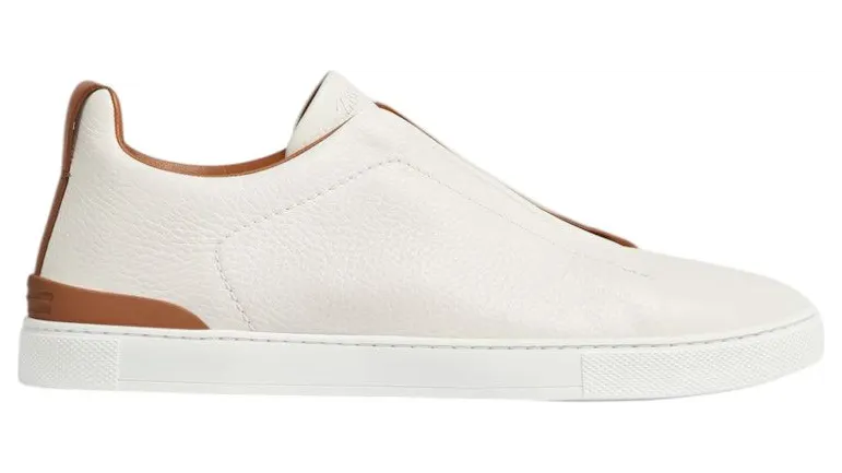 Zegna Deerskin Triple Stitch Off White/Brown (LHCVO-S4667Z-SPA)