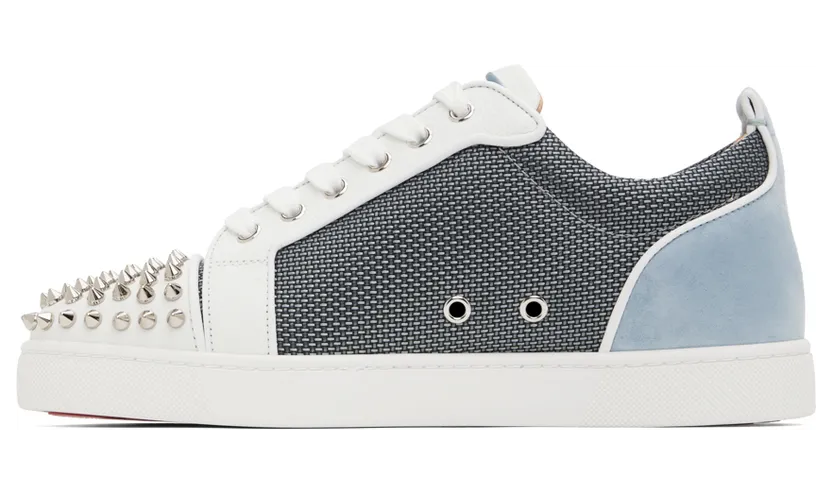 Christian Louboutin Blue & Gray Louis Junior Spikes Sneakers (3220170) (3)