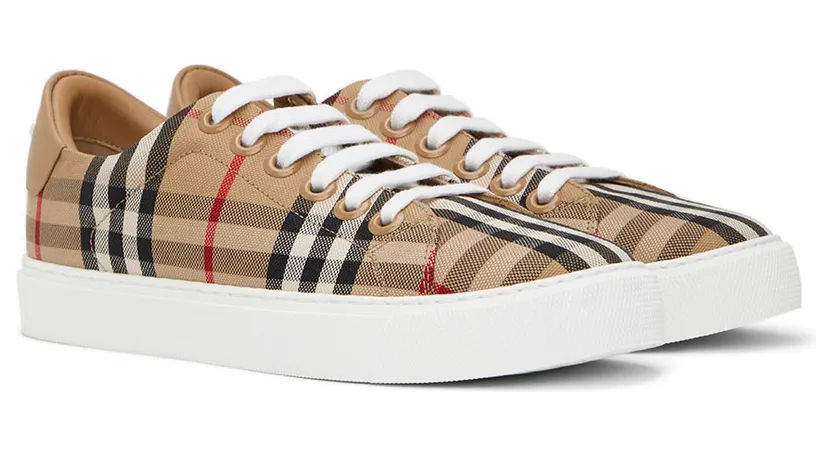 Burberry Beige New Albridge Check Sneakers (8049777) (4)