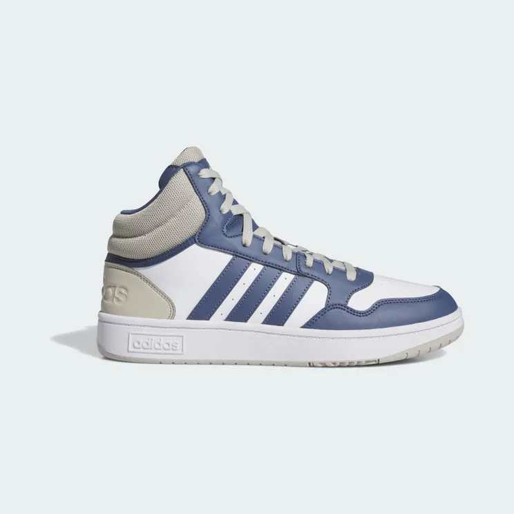 Adidas Hoops 3.0 Mid Lifestyle Basketball Classic Vintage Cloud White / Preloved Blue / Putty Grey (IH0158)