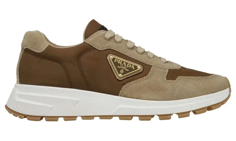 Prada PRAX 01 Sneakers Re-Nylon Brushed Leather Ecru Brown (2EE369_3KUY_F0J25)