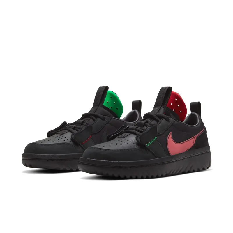 Jordan 1 Low React Fearless Ghetto Gastro Black/Team Red (CT6416-001)