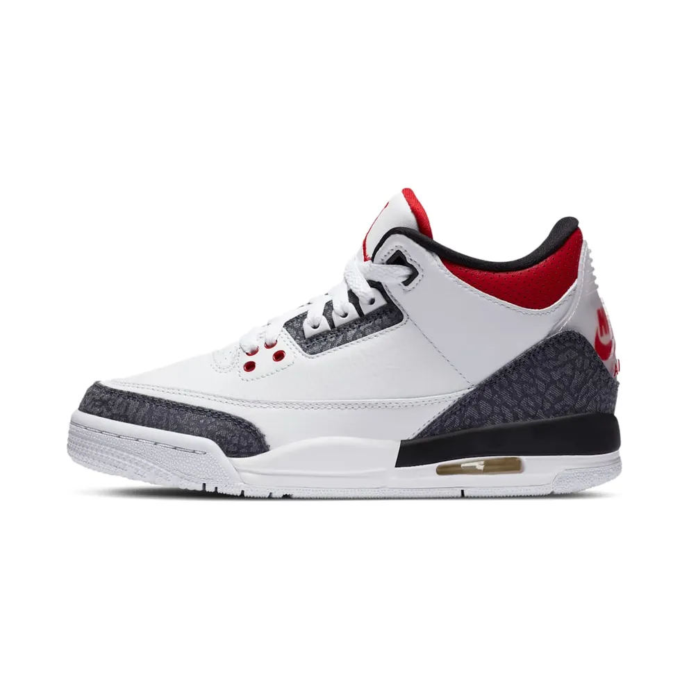 Jordan 3 Retro SE Fire Red Denim (GS) White/Fire Red-Black (CZ6634-100)