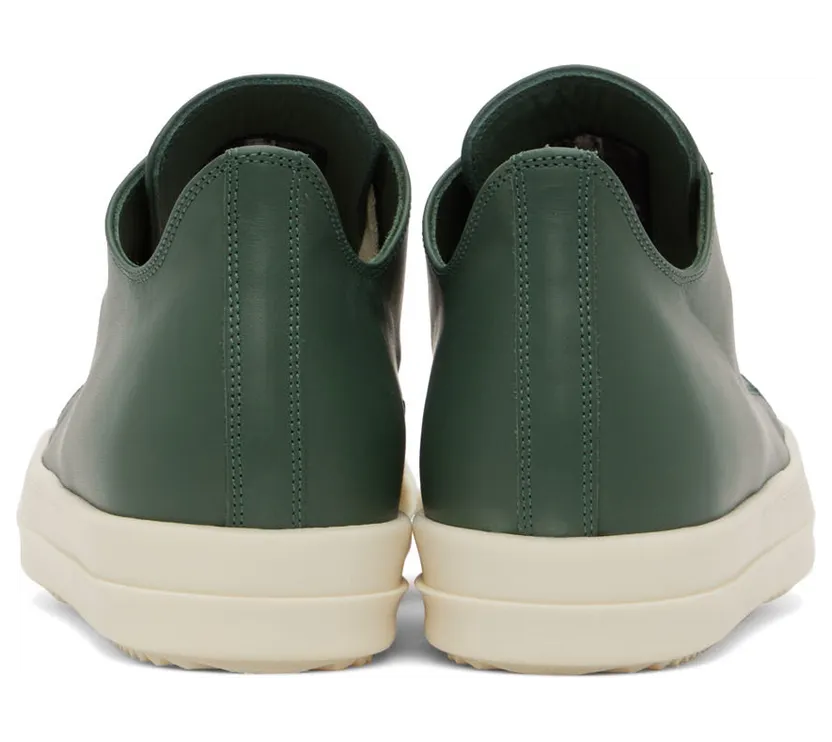 Rick Owens Orange Full Grain Low Sneakers (RU02B2891 LCG) (2)