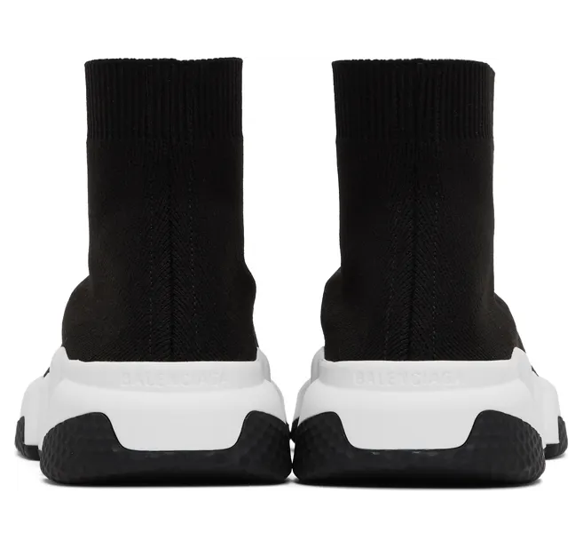 Balenciaga Black & White Speed Sneakers (587280-W05G9) (4)