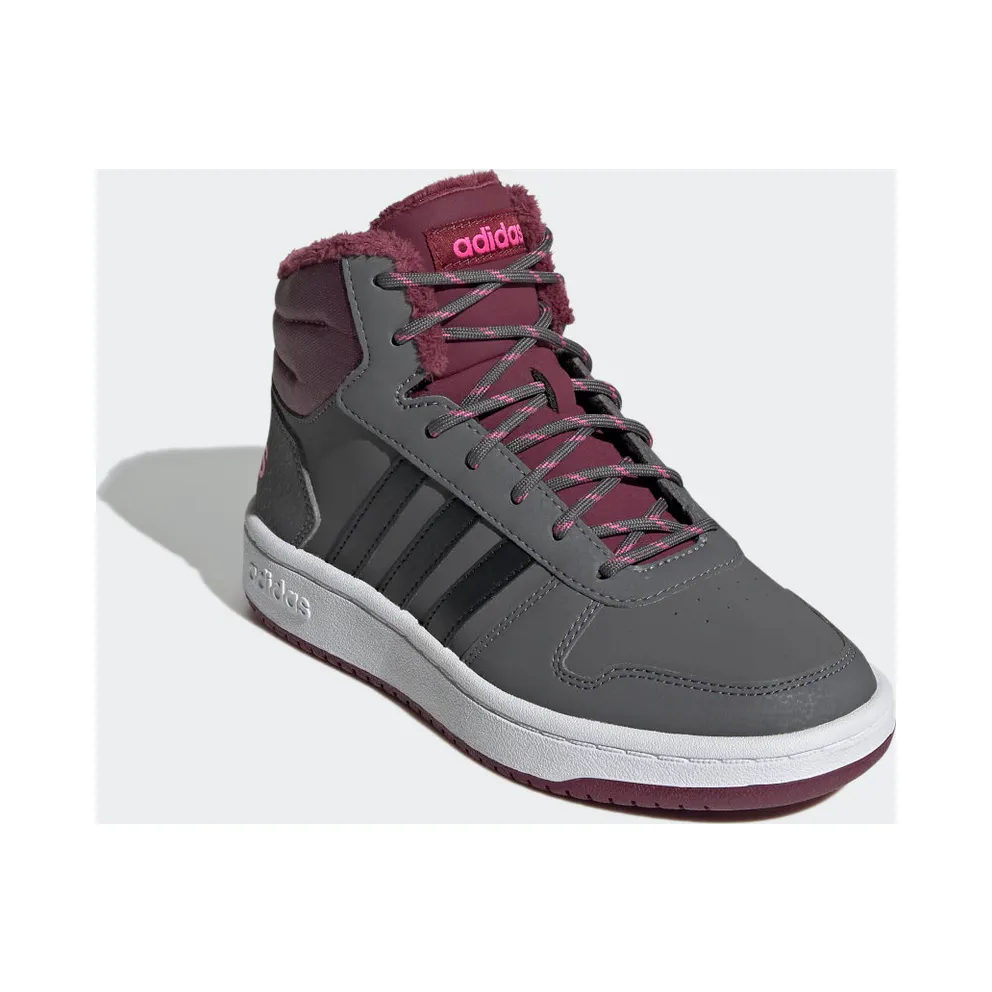 adidas Hoops 2.0 Mid Grey Five / Core Black / Screaming Pink (GZ7796)