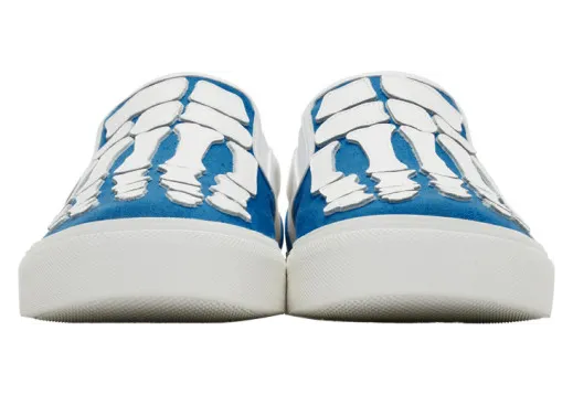 AMIRI Blue and White Bones Slip-On Sneakers (S0F23271CL) (2)