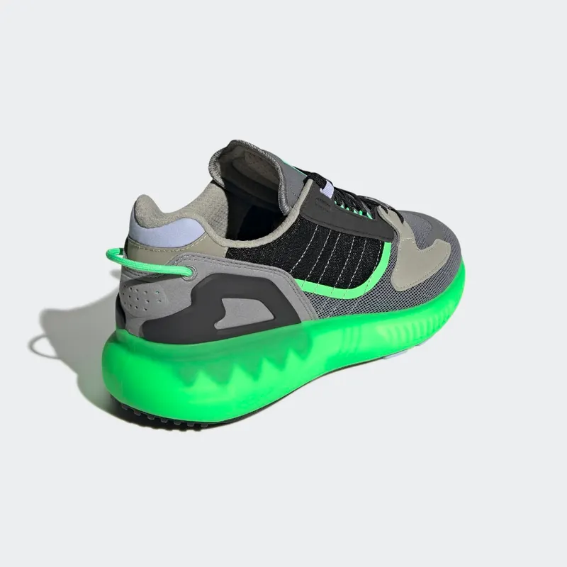 Adidas ZX 5K BOOST Grey Three / Core Black / Screaming Green (GV7701)