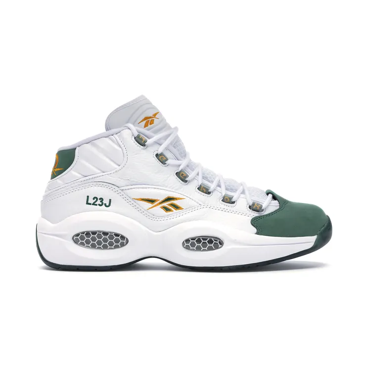 Reebok Question Mid Packer Shoes For Player Use Only LeBron White/Sap Green/Harvest Green (Other Brands Reebok)