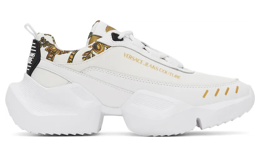 Versace Jeans Couture White Baroque Logo Gravity Sneakers (E71YA3SU5 EZS091)