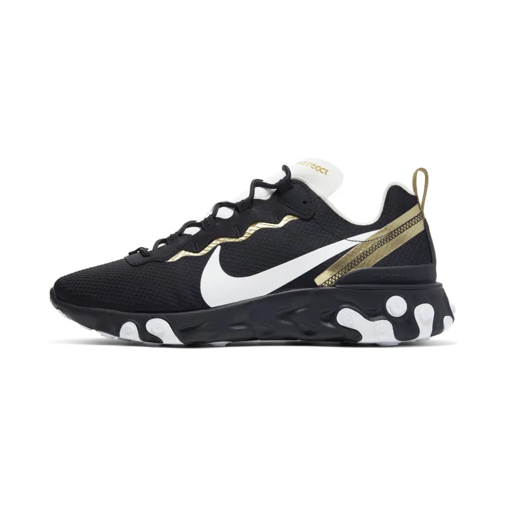 Nike React Element 55 Black Metallic Gold White Black/Metallic Gold-White (CT1590-001)