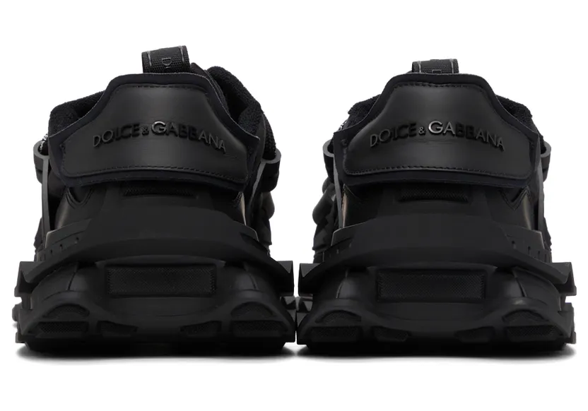 Dolce & Gabbana Black Mixed-Materials Space Sneakers (CS1963 AQ407) (4)
