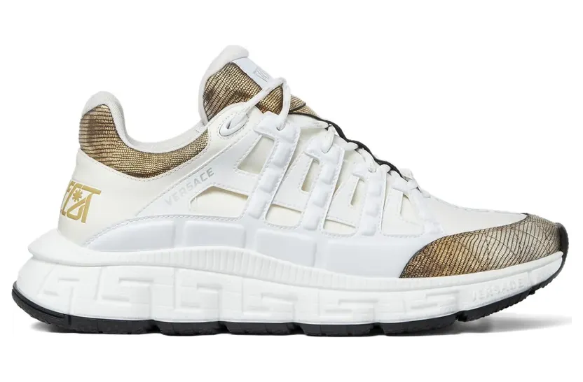 Versace Trigreca sneakers met hagedissenhuid-effect – Wit (DSU80941A16630)