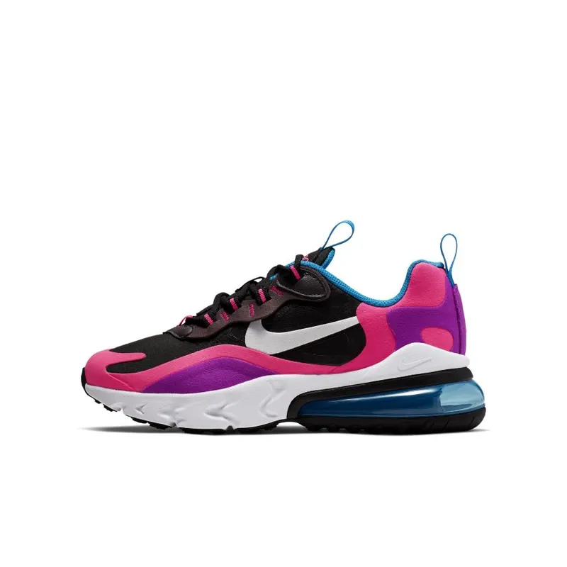 Nike Air Max 270 React Black Hyper Pink Vivid Purple (GS) Black/White-Hyper Pink-Vivid Purple (BQ0101-001)