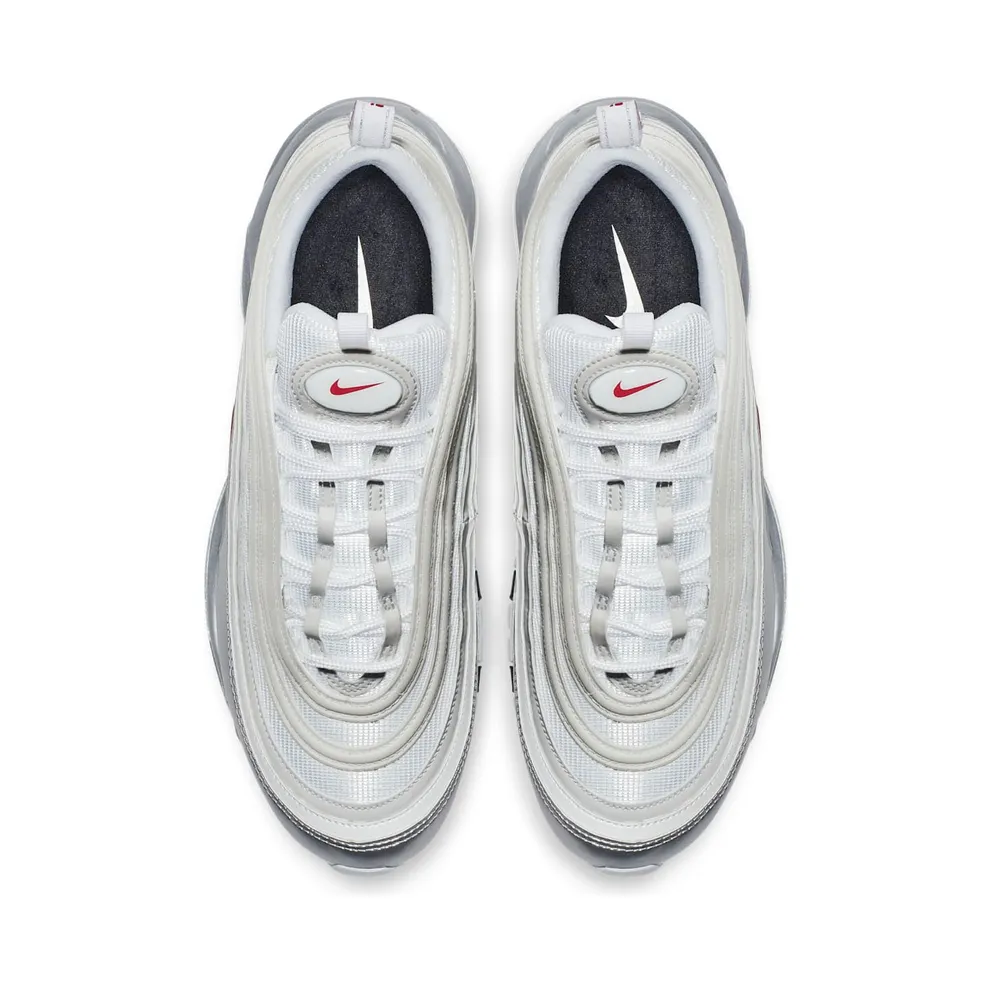 Nike Air Max 97 Silver White White/Varsity Red-Metallic Silver-Black (AT5458-100)