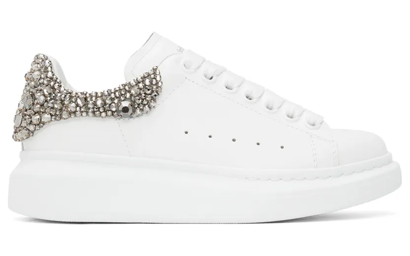 Alexander McQueen White & Silver Oversized Sneakers (687331WIB9X)