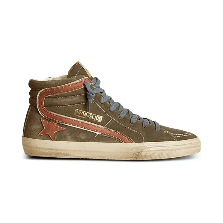 Golden Goose Leren met ster-verfraaiing “Grey” (GMF00115F006628)