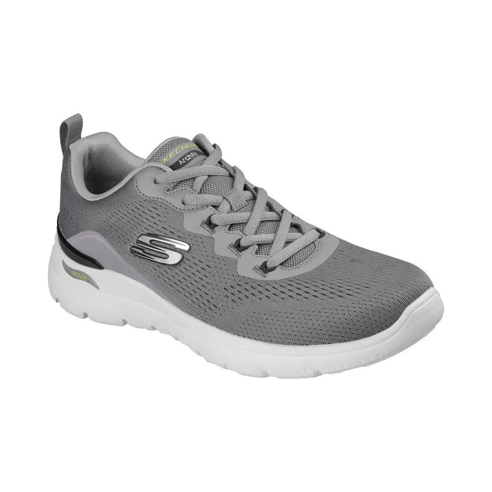 Skechers Arch Fit Summits – Kravel Sneaker Houtskool/Limoen