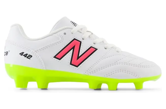 New Balance 442 v2 Academy FG White Hi-Lite Black (GS/PS) (JS43FWH2)