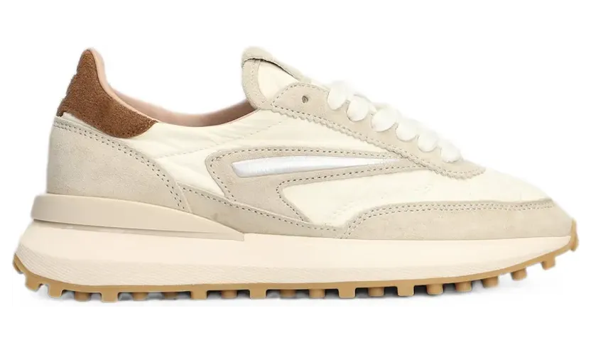 D.A.T.E. Athleta sneakers met suède afwerking en vlakken – Beige (W451ATNYMK)