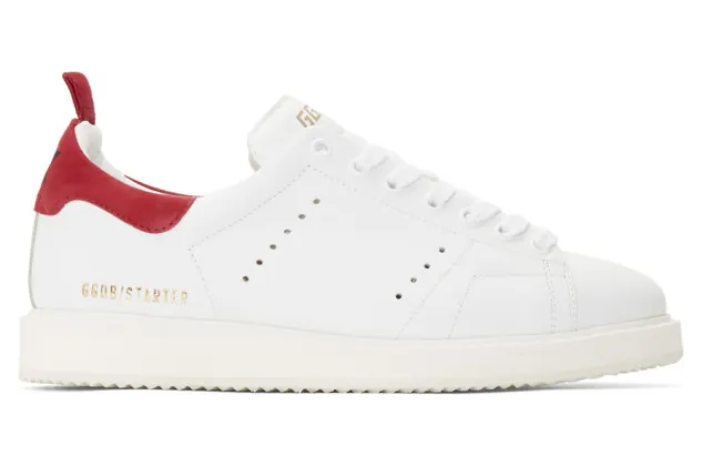 Golden Goose White and Red Starter Sneakers (G35MS631.Q6)