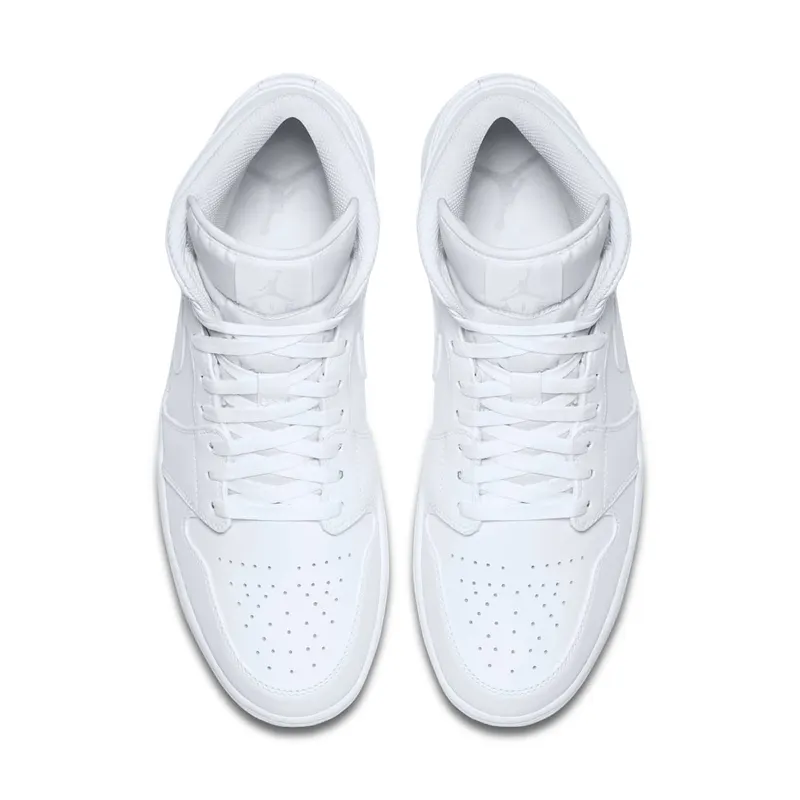 Jordan 1 Mid White/Pure Platinum White/Pure Platinum (554724-104)
