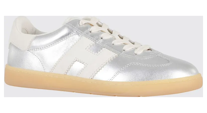 Hogan Cool Laminated Leather Sneakers Silver (HXW6470FB60U3X0CA6)