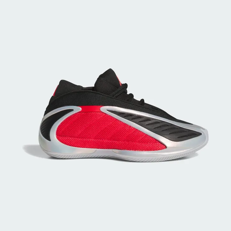adidas Anthony Edwards 2 J “Silver Metallic / Pure Ruby / Core Black” (JQ9489)