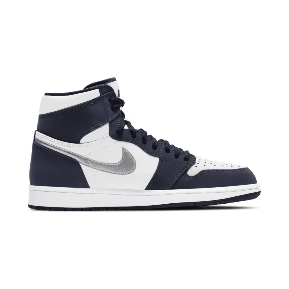 Jordan 1 Retro High COJP Midnight Navy (Suitcase) White/Metallic Silver-Midnight Navy (DB5877-100)