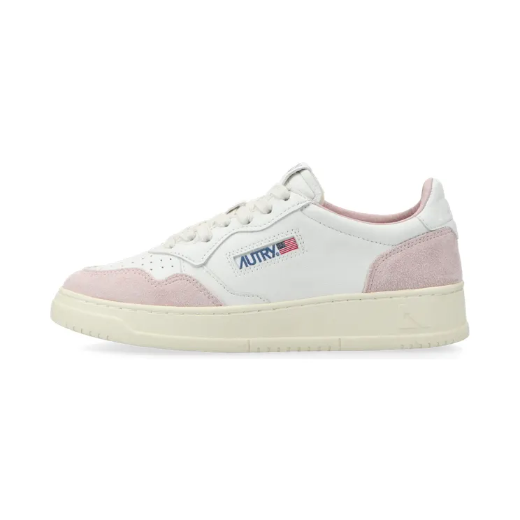 Autry Medalist Low W (goat / suede white / powder) – AULWGS36