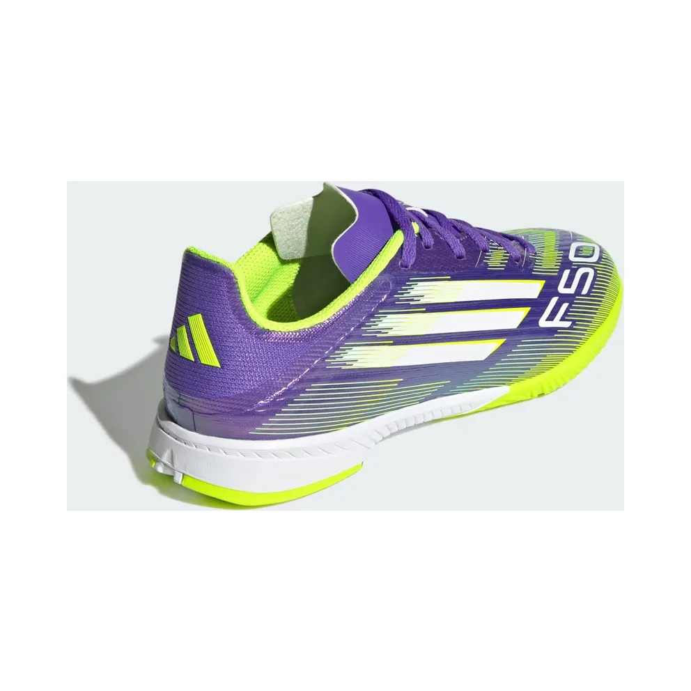 adidas F50 League Indoor Boots Kids “Purple Rush / Cloud White / Lucid Lemon” (JH7750)