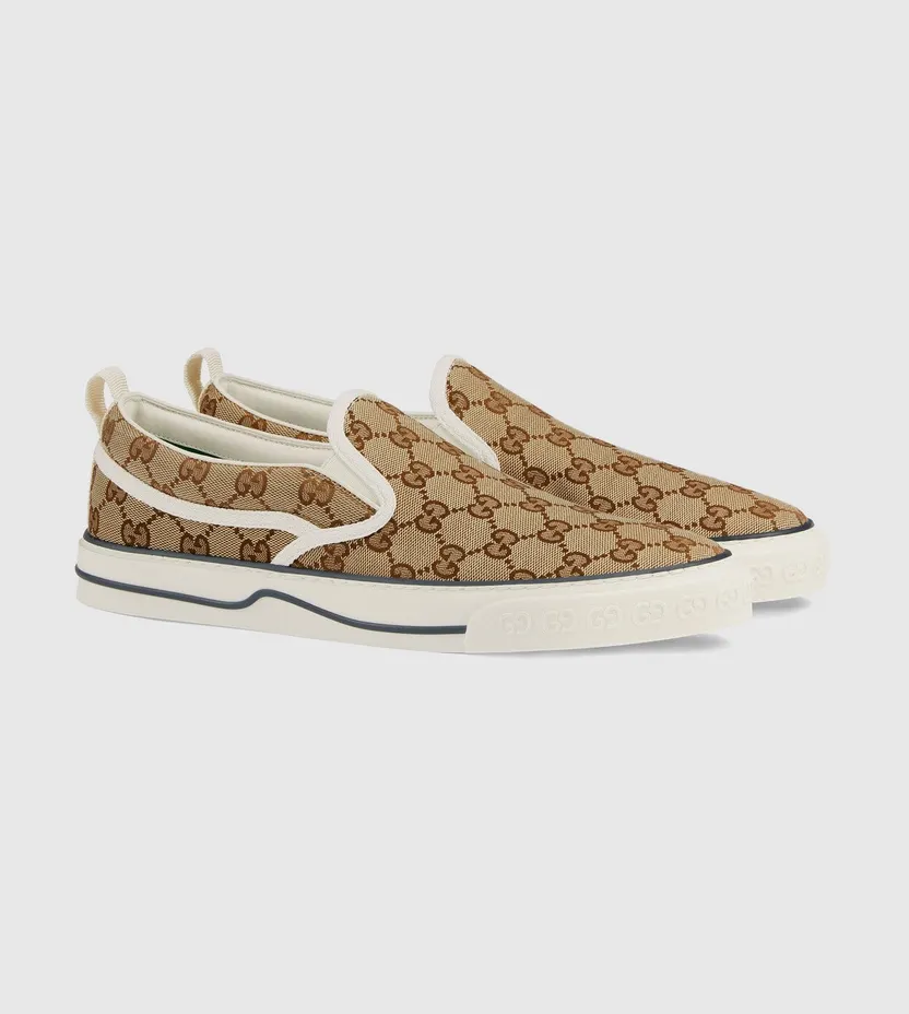 Gucci Tennis 1977 Slip On Beige Ebony (643489 2HK30 9761) (2)