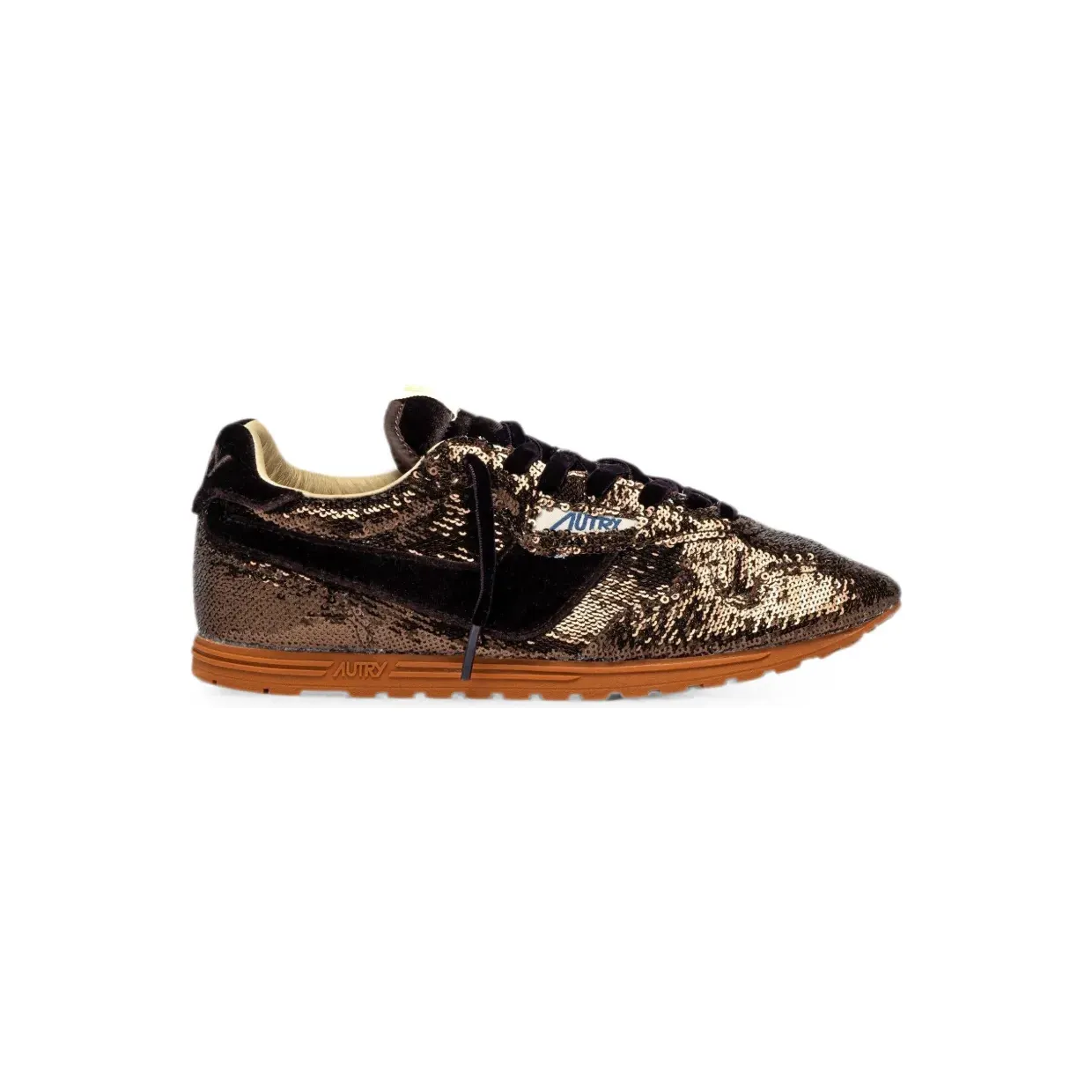 Autry Windspin Low sequin-embellished velvet “Brown” (WSLWEI01)