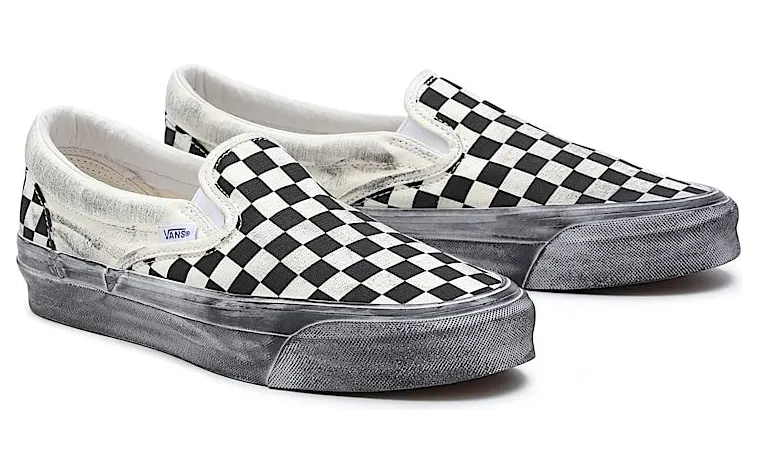 Vans Vault UA OG Classic Slip-On LX Stressed Black Checkerboard (VN0A32QNBKC)