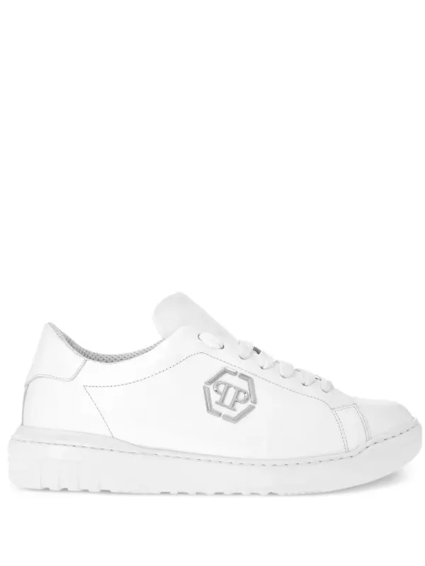 Philipp Plein Leren with logo-applicatie – White (PADSMSC3958PLE005N)