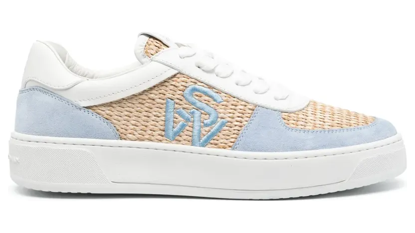 Stuart Weitzman Courtside mit Raffiabast “Blue” (SI011SFL)
