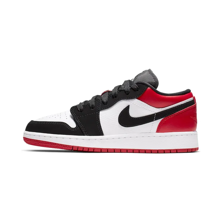 Air Jordan 1 Low GS Black Toe “White / Gym Red / Black” (553560-116)